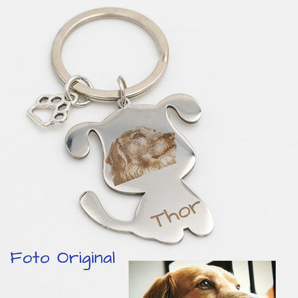 Porte-clés Chien avec Photo et Nom