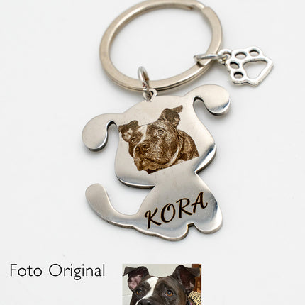 Porte-clés Chien avec Photo et Nom