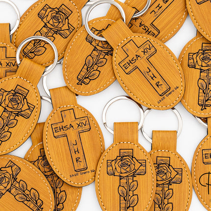 Porte-clés en cuir synthétique personnalisés