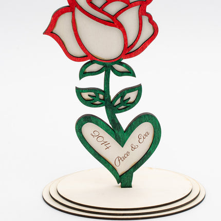 Fleur de la Saint-Valentin en bois