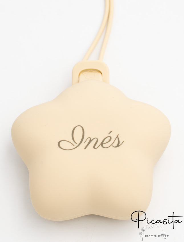 Porte-sucette personnalisé en silicone (Étoile)