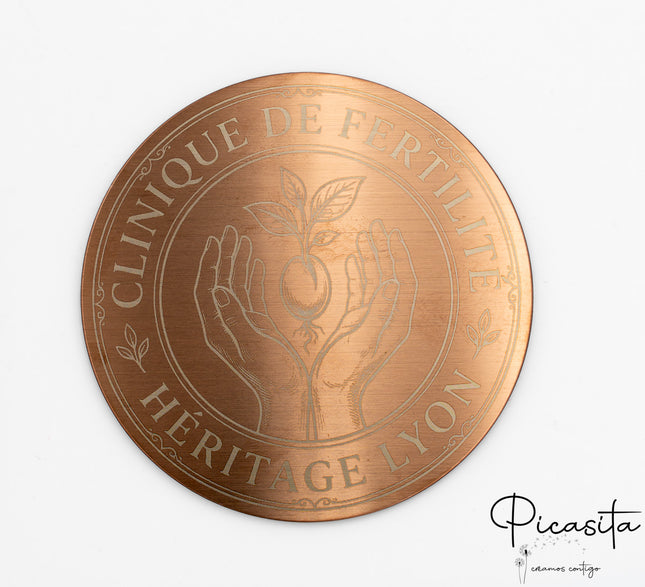 Sous-verres en acier gravés