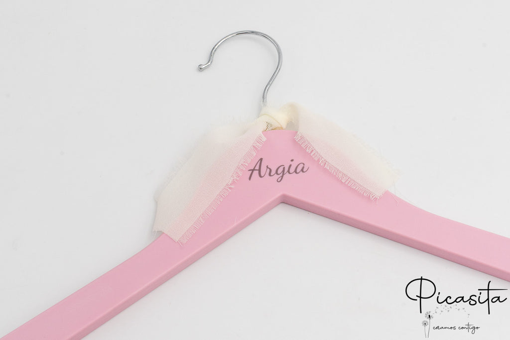 Cintre personnalisé adulte en plastique couleur rose