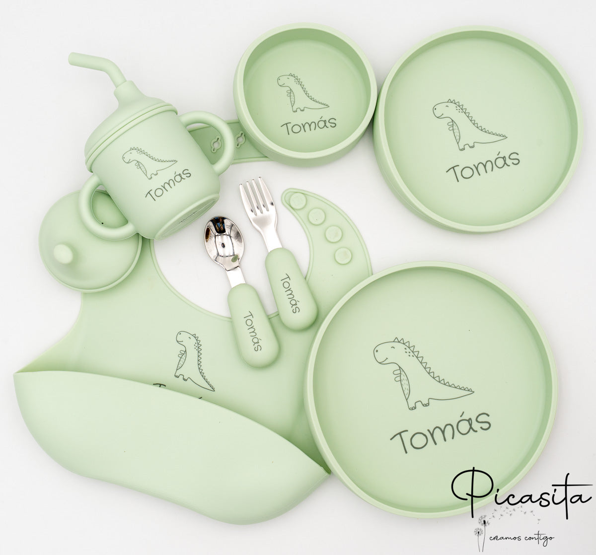 Vaisselle personnalisée pour bébé 7 pièces