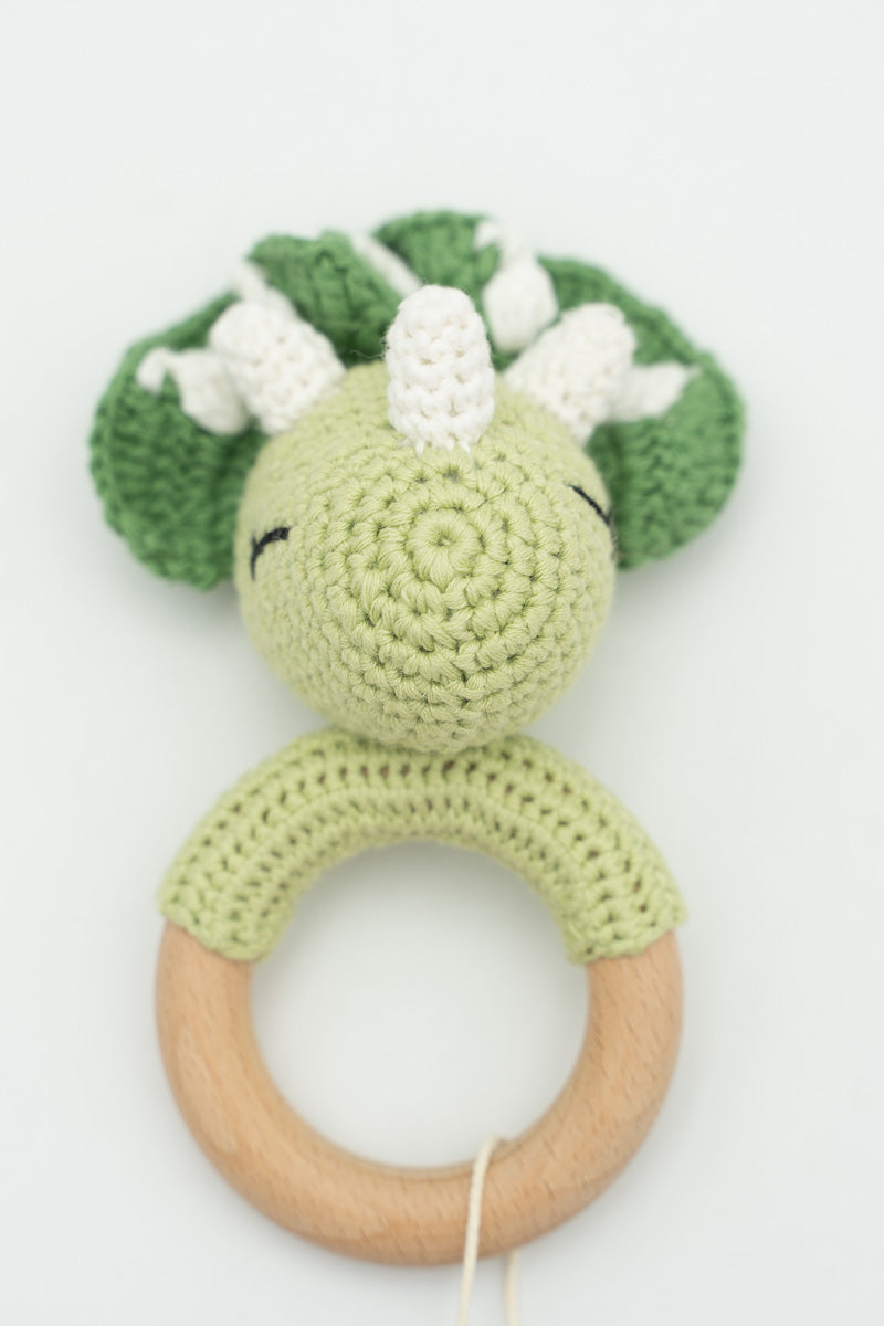 Hochet et anneau de dentition en crochet