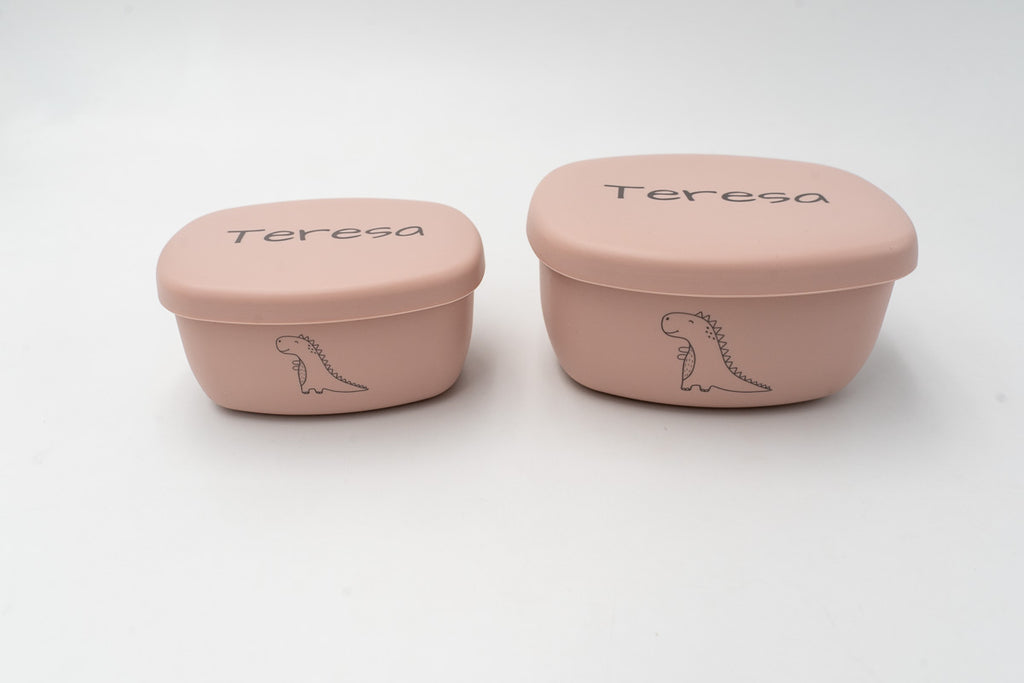 Lot de 2 petites boîtes repas en silicone personnalisées