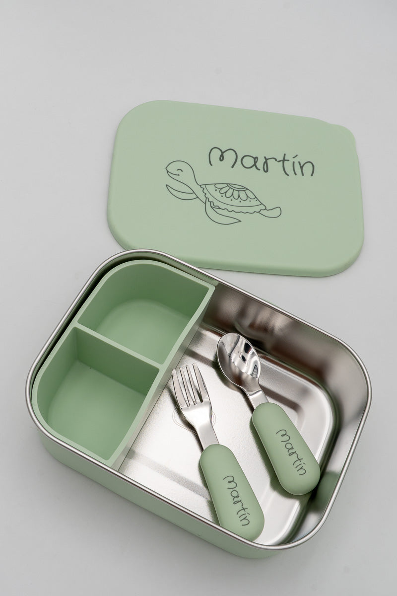 Boîte repas XL en silicone et acier inoxydable SUS304