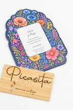 Invitación de boda personalizada en madera contrachapada, diseño 1