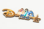 Détail de clé avec prénom personnalisé et motif d’Aladdin