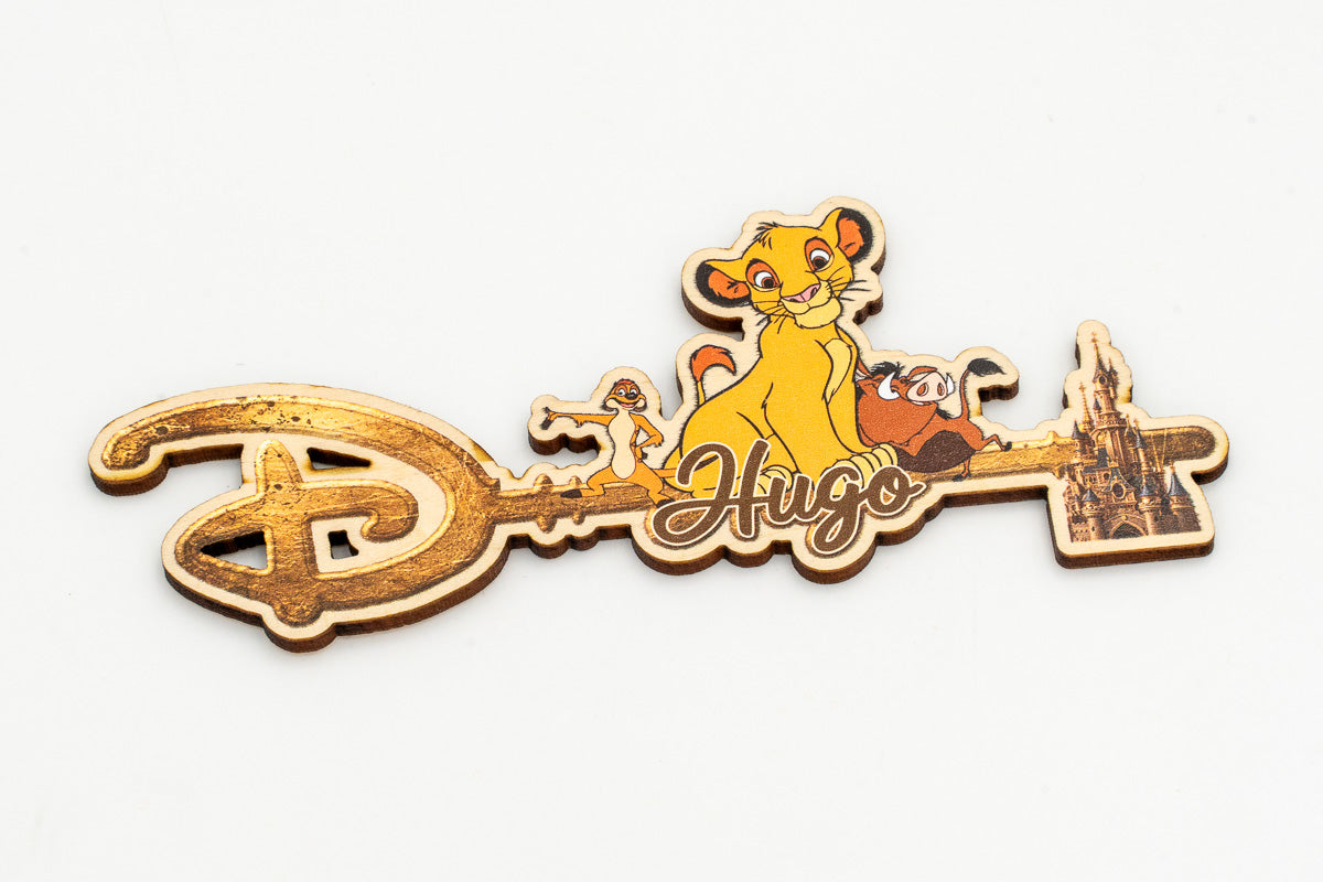 Clé Disney avec prénom personnalisé et personnages du Roi Lion