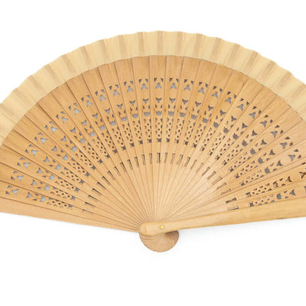 Abanicos de Madera y Tela 40cm Calado