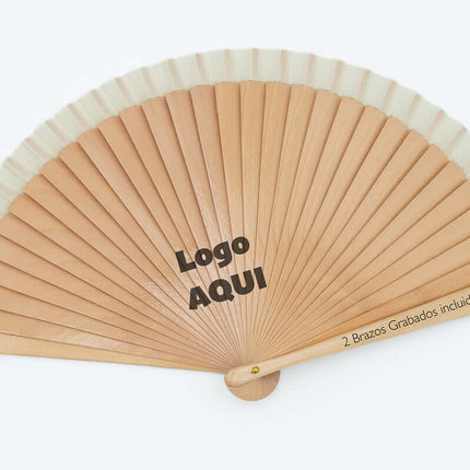 Abanicos de Madera y Tela 46cm Liso
