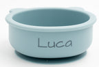 Bol de osito azul personalizado con el nombre Luca grabado en el lateral