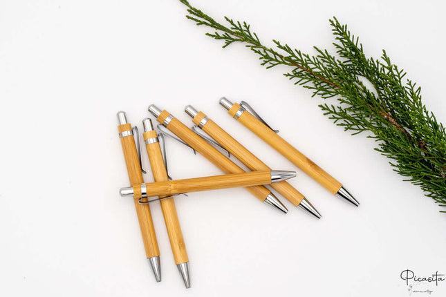 Bolígrafo de Madera Personalizado Bambu Clip Metal