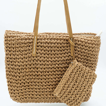 Bolso de Playa con Cremallera Marron Bolsito