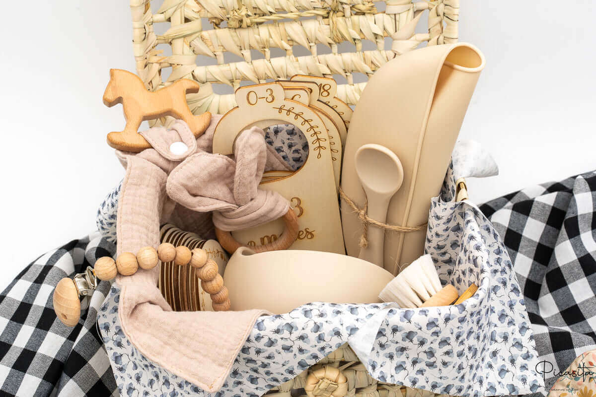 Canastilla Bebé Beige Personalizada