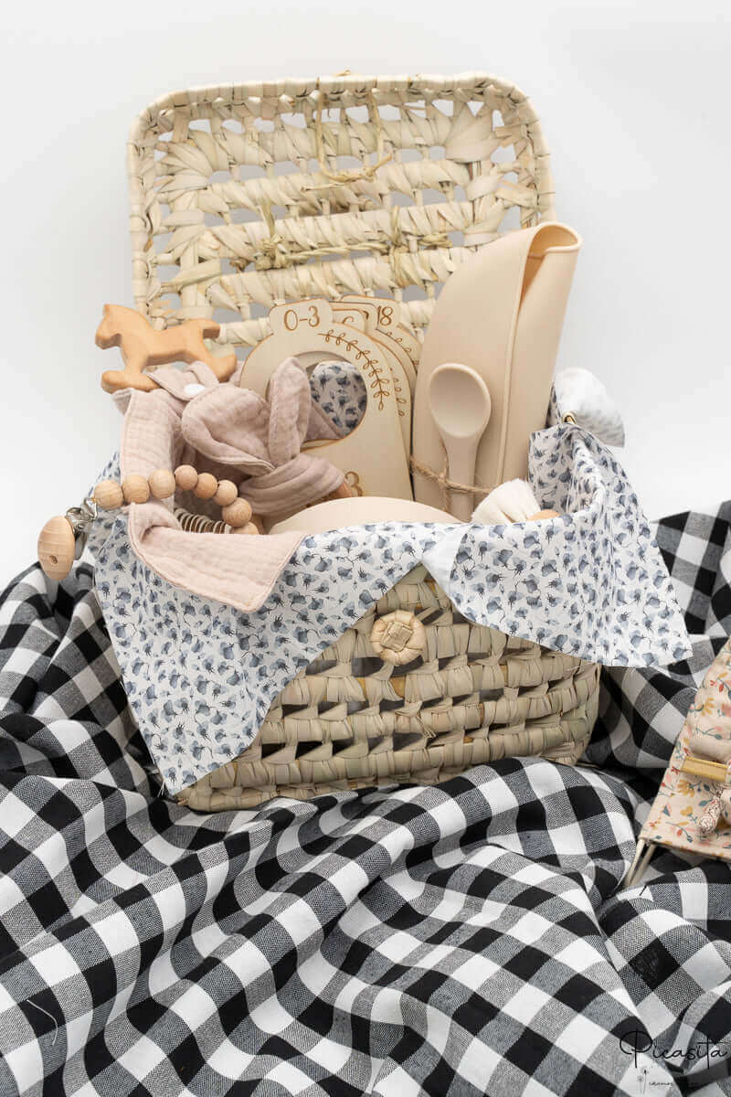 Canastilla Bebé Beige Personalizada - Beige