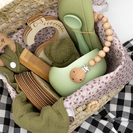 Canastilla Bebe Verde Personalizada