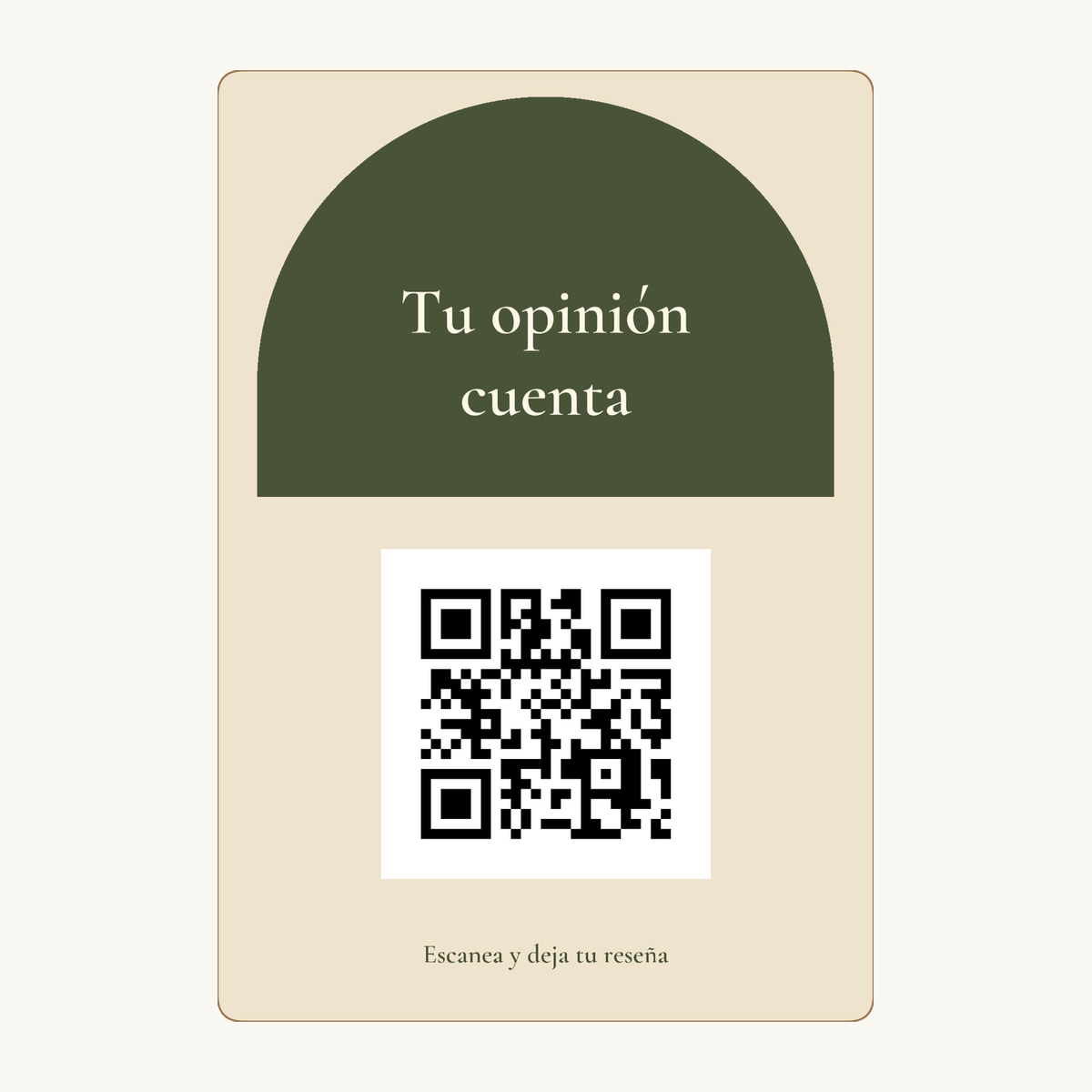Simulation de Pancarte personnalisée avec QR pour les avis · exemple 1
