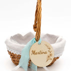 Panier 20x15x8.5 avec 1 poignée et tissu blanc