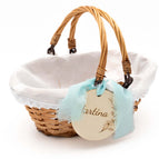 Panier 20x15x8.5 avec 2 anses et tissu blanc