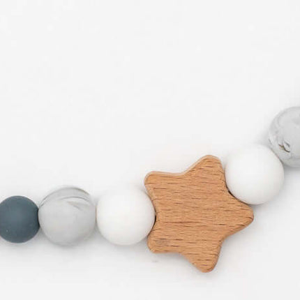 Chupetero Personalizado con Nombre de Madera y Silicona