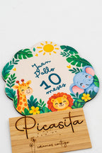 Cartes étapes bébé en bois personnalisées