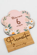 Cartes étapes bébé en bois personnalisées