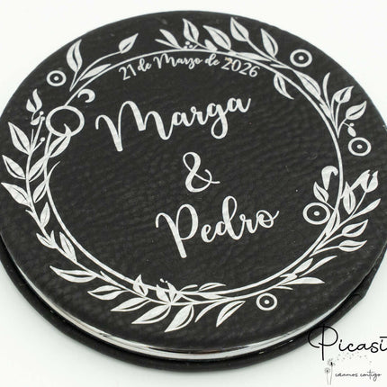 Espejos Personalizados Acero y Cuero PU