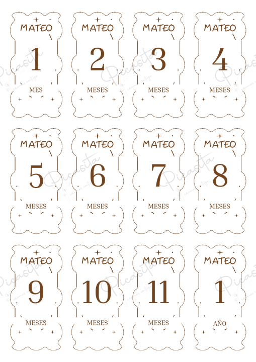Diseño Festón estelar del set de cumplemeses personalizados