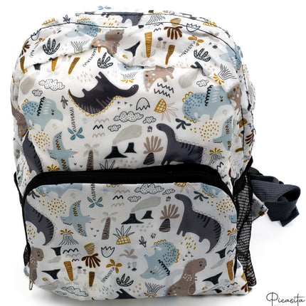 Mochila Escolar Infantil Plegable - Vuelta al Cole Azul Dinosaurios