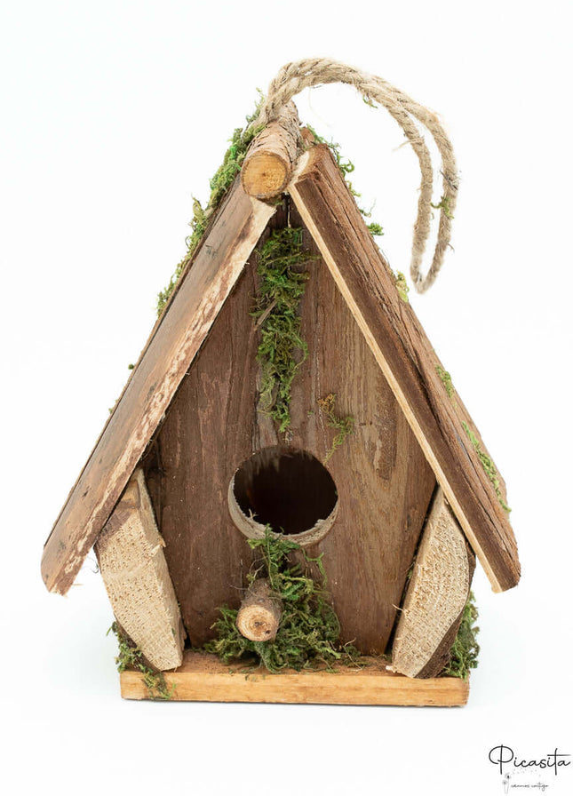 Nido para Pájaros de Madera y Paja