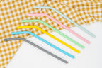 Pailles coudées en silicone en six couleurs