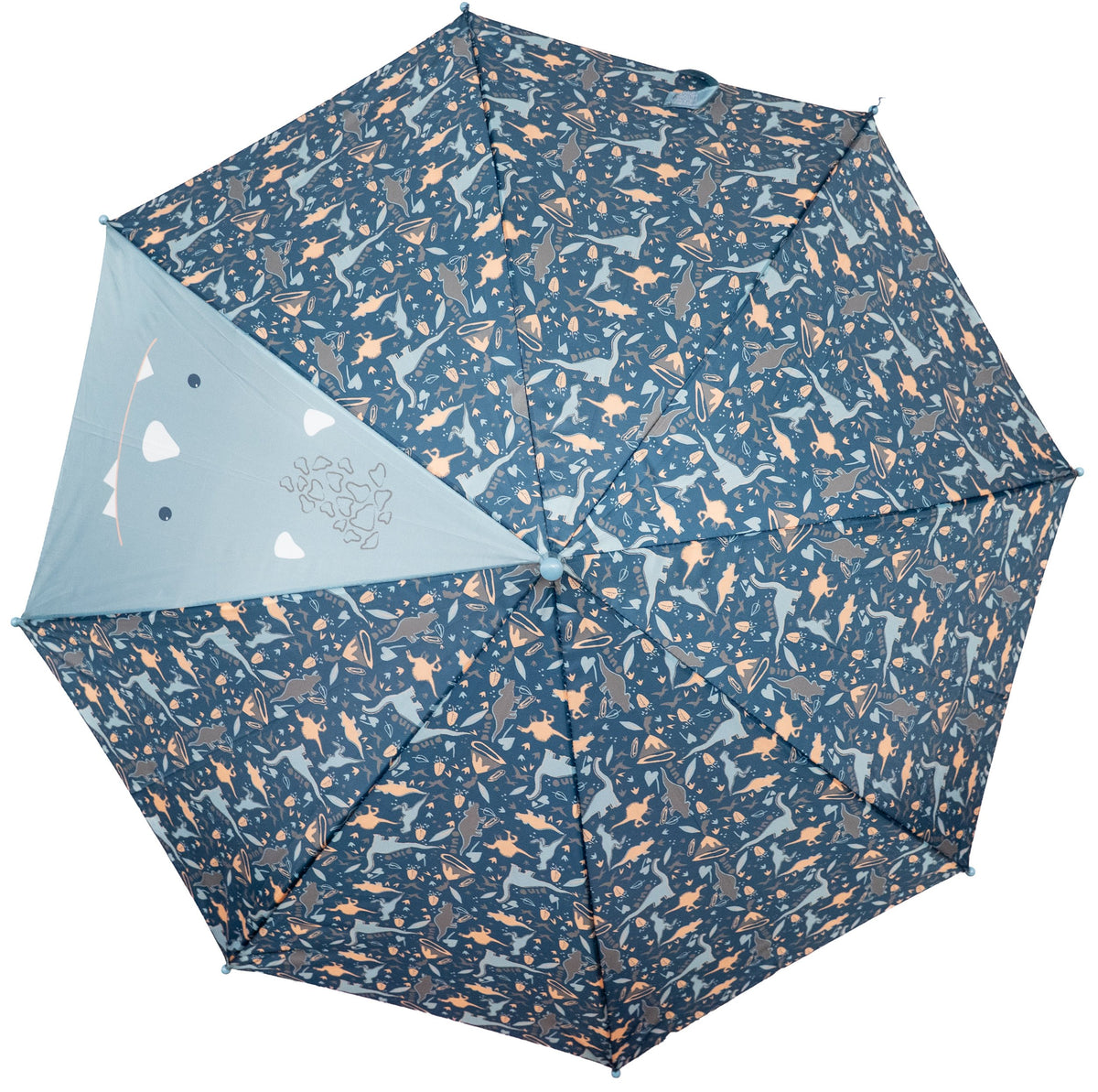 Parapluie enfant ouvert avec motif de forêt et de renardeaux