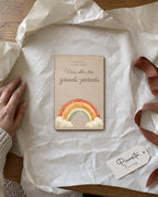 Aperçu simulé : Arc-en-ciel  sur Contreplaqué, 10 × 15 cm, sans échographie. Mise en scène cadeau.