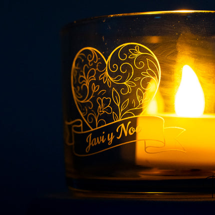 Portavelas de Cristal Personalizado Mediano