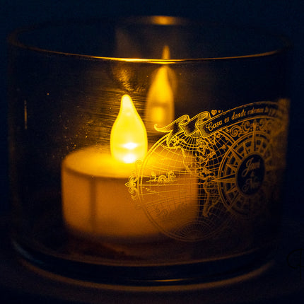 Portavelas de Cristal Personalizado Mediano