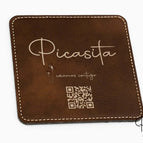 Carré / Doré sur Marron Rustique