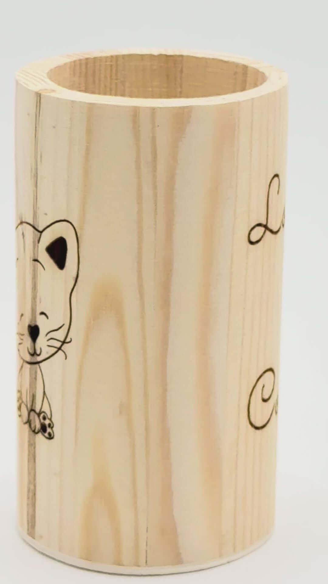Pot à crayons en bois personnalisé