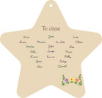 Exemple de plaque en forme de étoile : verso avec des prénoms fictifs d’élèves.
