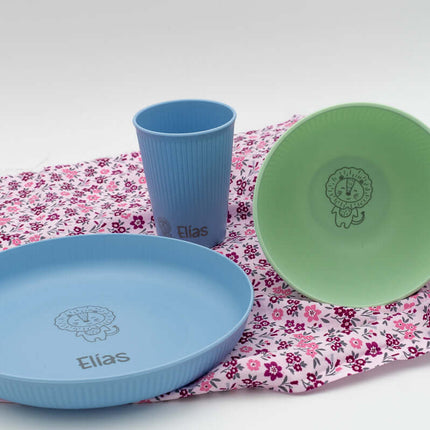 Set Vajilla Infantil Personalizada (Plato, Bol, Vaso)