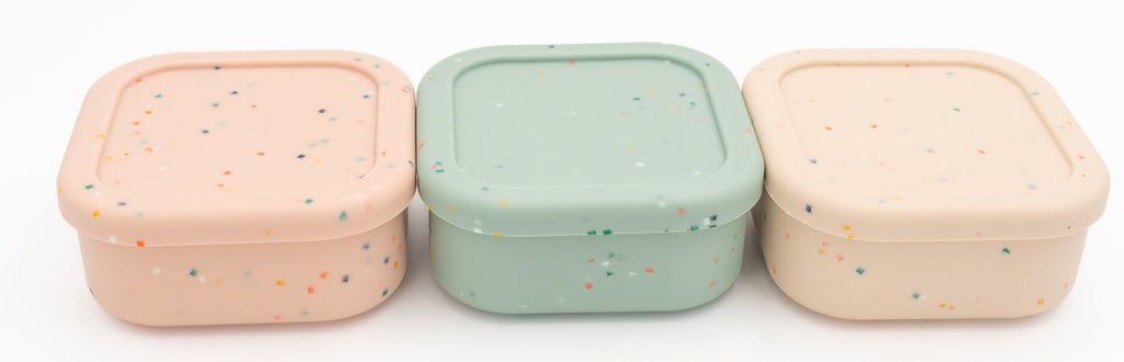 Boîtes alimentaires moyennes à confettis en trois couleurs