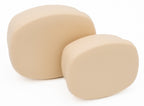 Lot beige de deux boîtes alimentaires en silicone avec couvercles