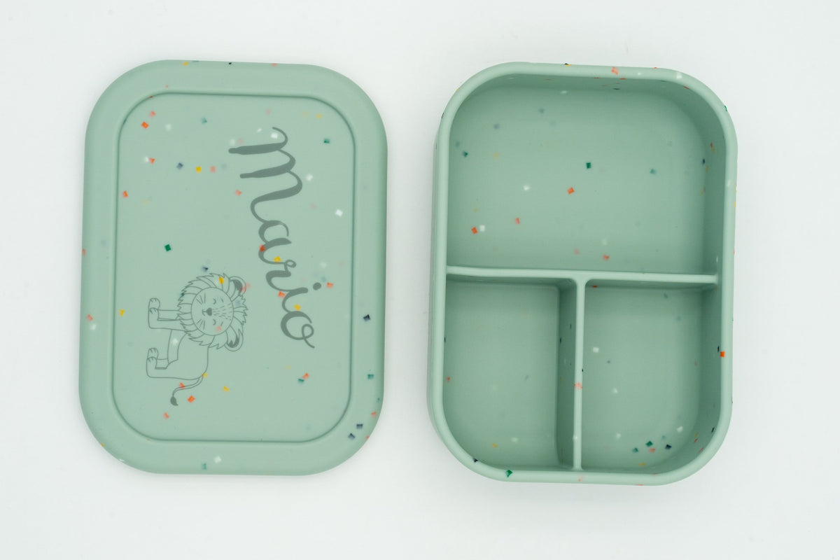 Tupper XL de silicona personalizado con tres compartimentos
